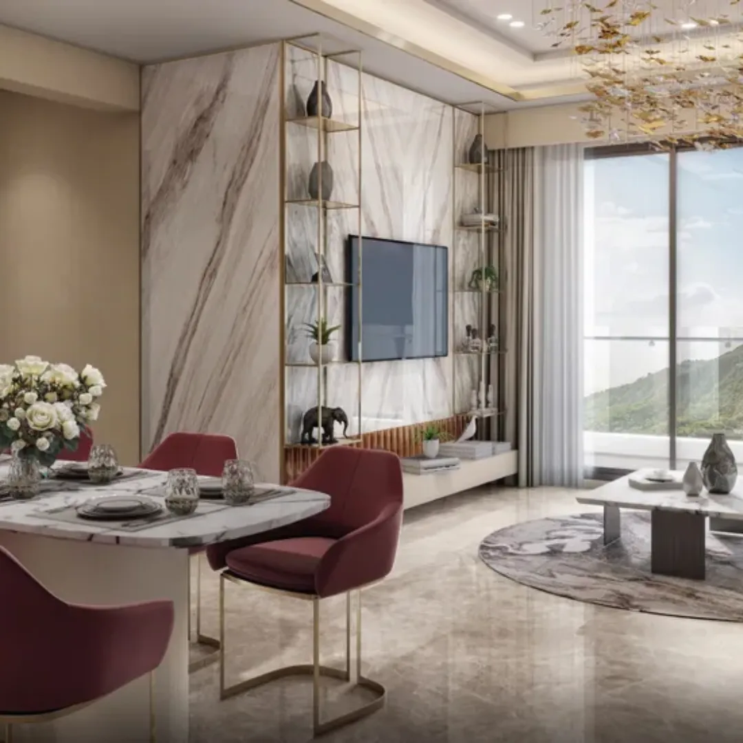 Modern living room with TV unit